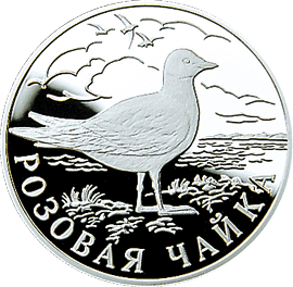монета Розовая чайка 1 рубль 1999 года. реверс