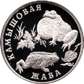 монета Камышовая жаба 1 рубль 2004 года. реверс