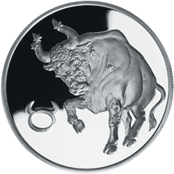 монета Телец 2 рубля 2003 года. реверс