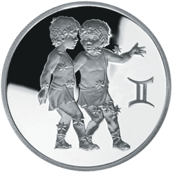 монета Близнецы 2 рубля 2003 года. реверс