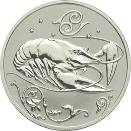 монета Рак 2 рубля 2005 года. реверс