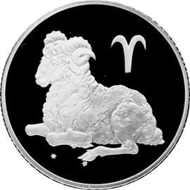 монета Овен 3 рубля 2004 года. реверс