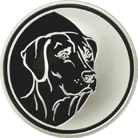 монета Cобака 3 рубля 2006 года. реверс