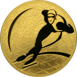 монета Конькобежный спорт 200 рублей 2009 года. реверс