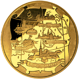 монета Карта 10000 рублей 2003 года. реверс