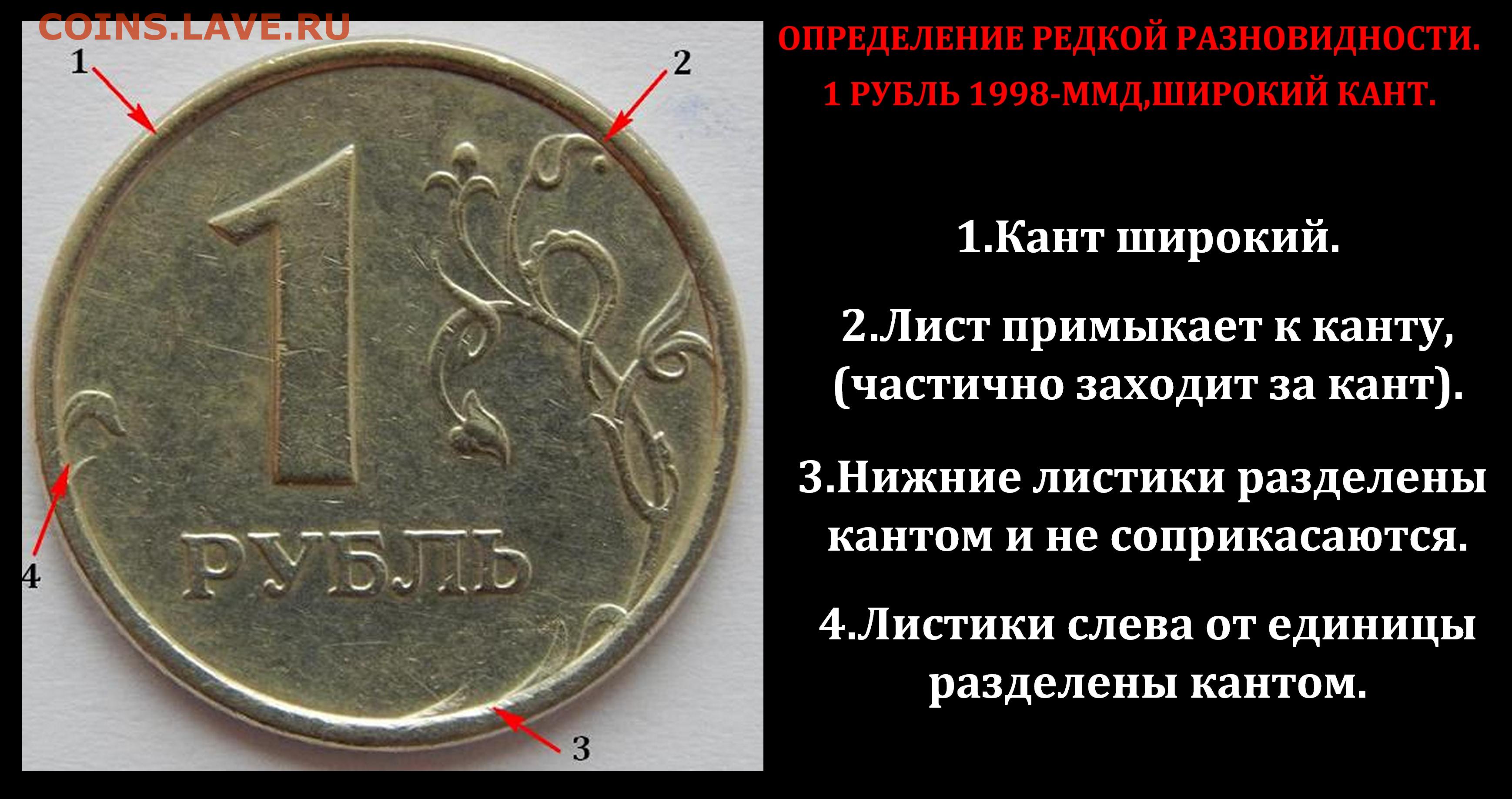 1 рубль 1998 ММД. 