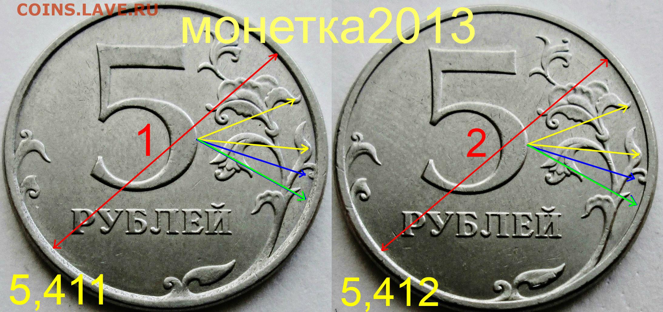 Разновидности монет 5 рублей