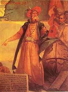 Генуэзец Джова́нни Кабо́то (итал. Giovanni Caboto, ок. 1450, Генуя — 1499), более известный как Джон Ка́бот (англ. John Cabot), — итальянский мореплаватель и купец на английской службе, впервые исследовавший побережье Канады. - JohnCabot