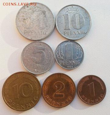 ГДР-ФРГ 7 монет до 22-00 25.12.16 - 1482233746893