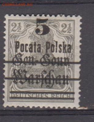 Польша 1918 1м * 5  надпечатка на м Германии до 19 12 - 515