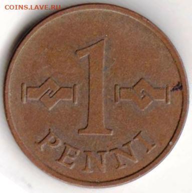 Финляндия 1 пенни  1963 г. до 24.00 11.03.20 г. - 097