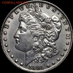 США 1 доллар 1881s Морган - 1881_S_Morgan_Dollar_tb