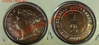 2 цента, 1883г, Виктория (1837-1901)МедьСтрейтс-Сетлементс (колония Великобритании 1826-1946)Цена: 10р - 7
