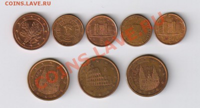 ЕВРОЦЕНТЫ - 8 монет ( 1-2-5) до 02.05.2012г 21-00 - 8 монет Евроцентов