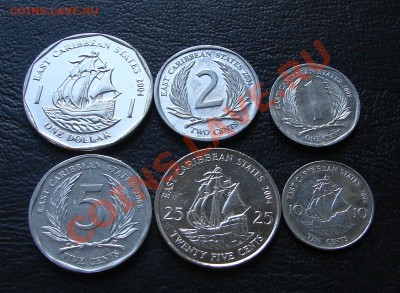 Наборы иностранных монет, 29 стран, ходячка, в основном унц - Карибы 1