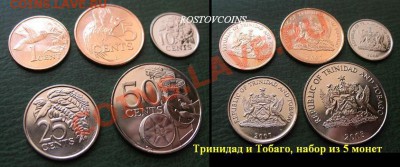 44  вида, UNС - 30 Тринидад и Тобаго, набор из 5 монет UNC = 160 руб. (в наличии 2 набора).JPG