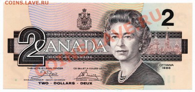 J27 Канада банкнота 2$ 1986 aUNC до 09.05 в 22°° - J27 2$ Canada 1986 Banknote_2