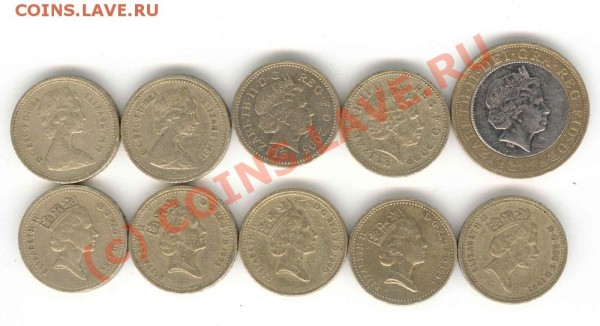 Великобритания подборка разных фунтовых монет + 2 фунта юб. - a5a69a92e3e2