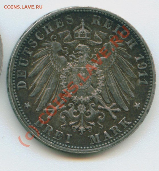 Вюртемберг 3 марки 1911 - Image15