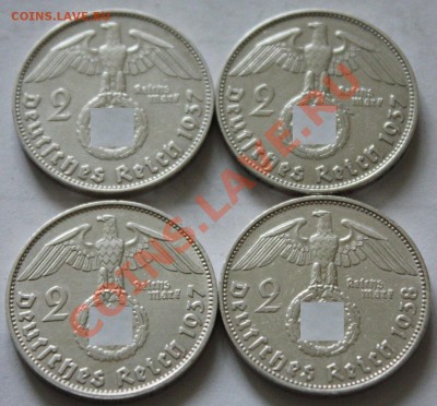 3 лота 5 марок 3 рейха 1934-1939. Кирха, курица, свастика. - 1 208