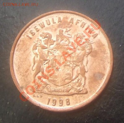 ЮЖНАЯ АФРИКА 1 цент (1998) до 03.10 (22.00) - Ю.Африка 1 цент (1998) А