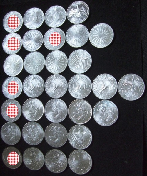Юбилейные монеты ФРГ, серебро 56 штук - 2062b