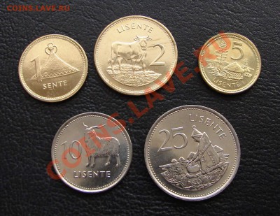наборы иностранных монет в отличном состоянии - Лесото пять 1