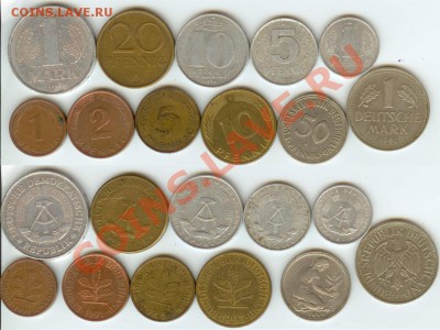 ГДР и ФРГ -11 монет до 22.00 мск 10.12. - Германия