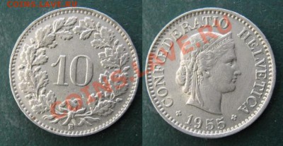 Разная инострань - 351 4 Швейцария 10 рапп 1955