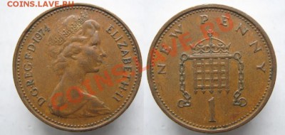 Разная инострань - 353 3 Великобритания 1 пенни 1974