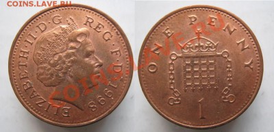Разная инострань - 357 4 Великобритания 1 пенни 1998