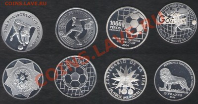 >L< 48 монет в СЕРЕБРЕ на тему ФУТБОЛ (оценка) - Футбол9