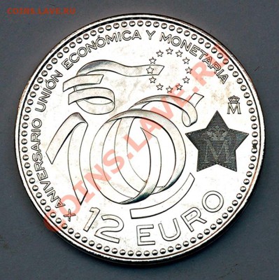 Испания_12 евро 2009; серебро; старт 1 руб; до 23.05_22.02м - 5088