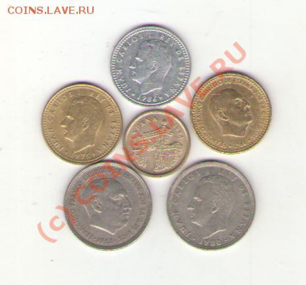 Монеты Испании (6шт.; не евро) до 24.12.09 - Spain 001
