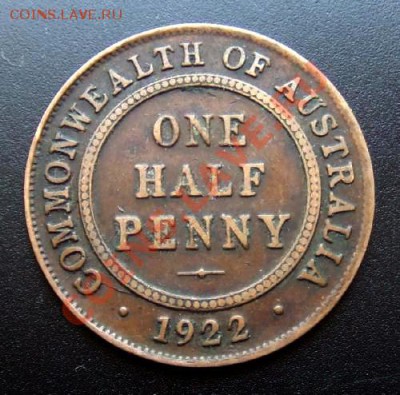 1 - Австралия 0,5 пенни (1922) Р
