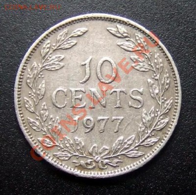 1 - Либерия 10 центов (1977) №1 Р