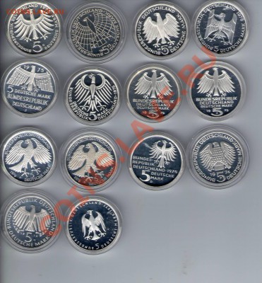 5 марок юбилейка ФРГ Серебро Пруф в капсулах по 370 руб. - Scan990