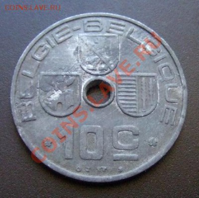1 - Бельгия 10 сантимов (1946) цинк Р