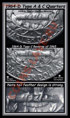 монеты США (вроде как небольшой каталог всех монет США) - 1964-D_Type_A___C_Quarters