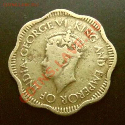 1 - Брит. Цейлон 10 центов (1944) А