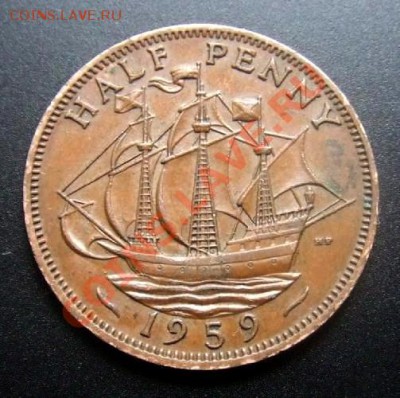 1 - Великобритания 0,5 пенни (1959) №1 Р