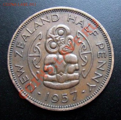 1 - Новая Зеландия 0,5 пенни (1957) Бог плодородия Хей-Тики Р