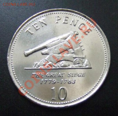1 - Гибралтар 10 пенсов (2010) Пушка Р