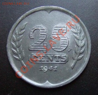 1 - Нидерланды 25 центов (1941) цинк  Р