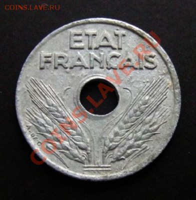 1 - Франция 10 сантимов (1943) цинк (мал.диам.) А