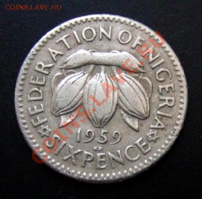 1 - Брит. Нигерия 6 пенсов (1959) «Фрукты» №2 Р