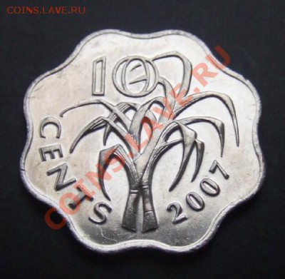 1 - Свазиленд 10 центов (2007) Сахарный тростник Р
