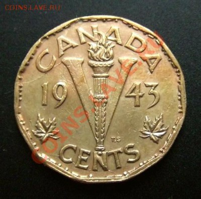 1 - Канада 5 центов (1943) Факел Победы №5 Р