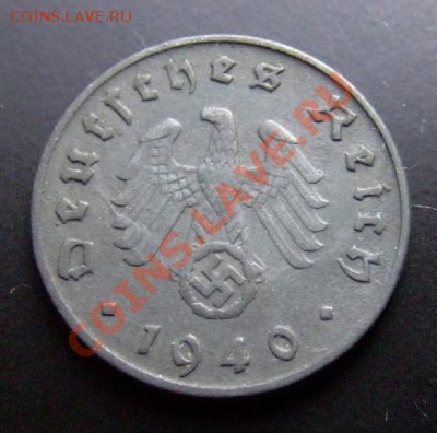 1 - Германия (3-й Рейх) 10 рейхспфеннигов (1940 D) цинк А