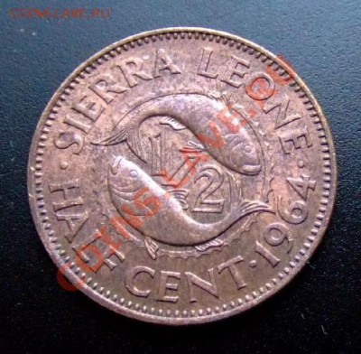 1 - Сьерра-Леоне 0,5 цента (1964) «Рыбы» №1 Р